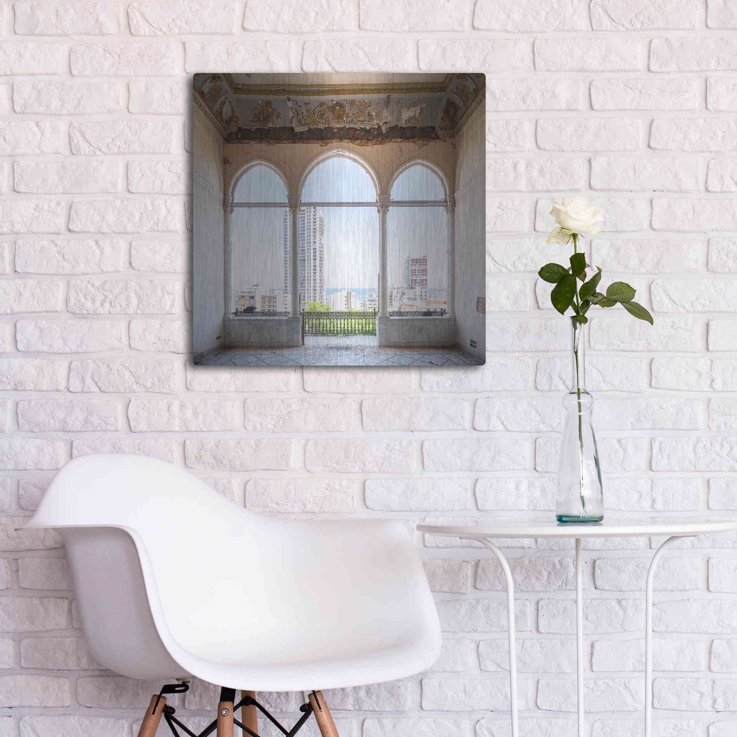 Luxe Metal Art 'View At The Sea' by Roman Robroek Metal Wall Art,24x24