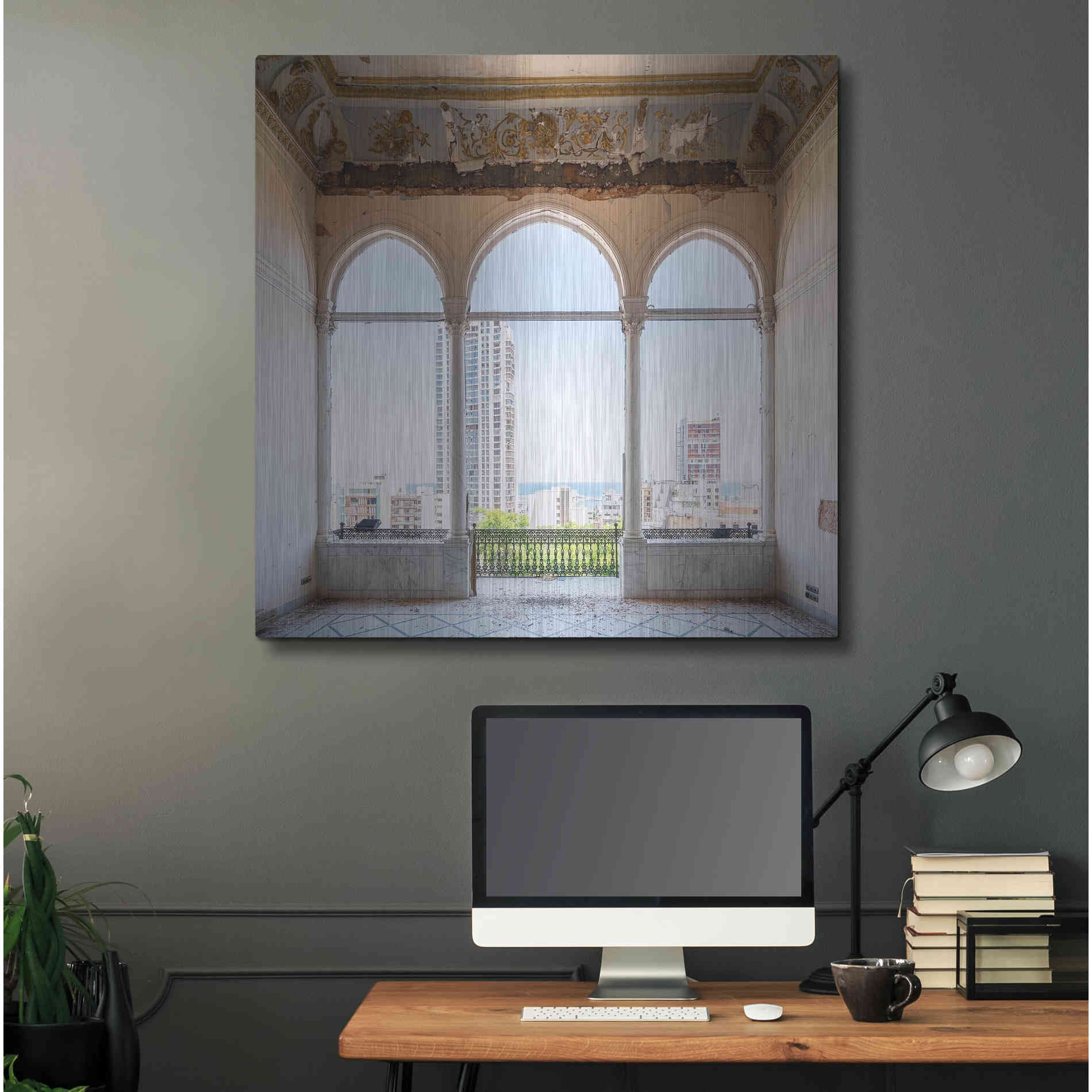 Luxe Metal Art 'View At The Sea' by Roman Robroek Metal Wall Art,36x36