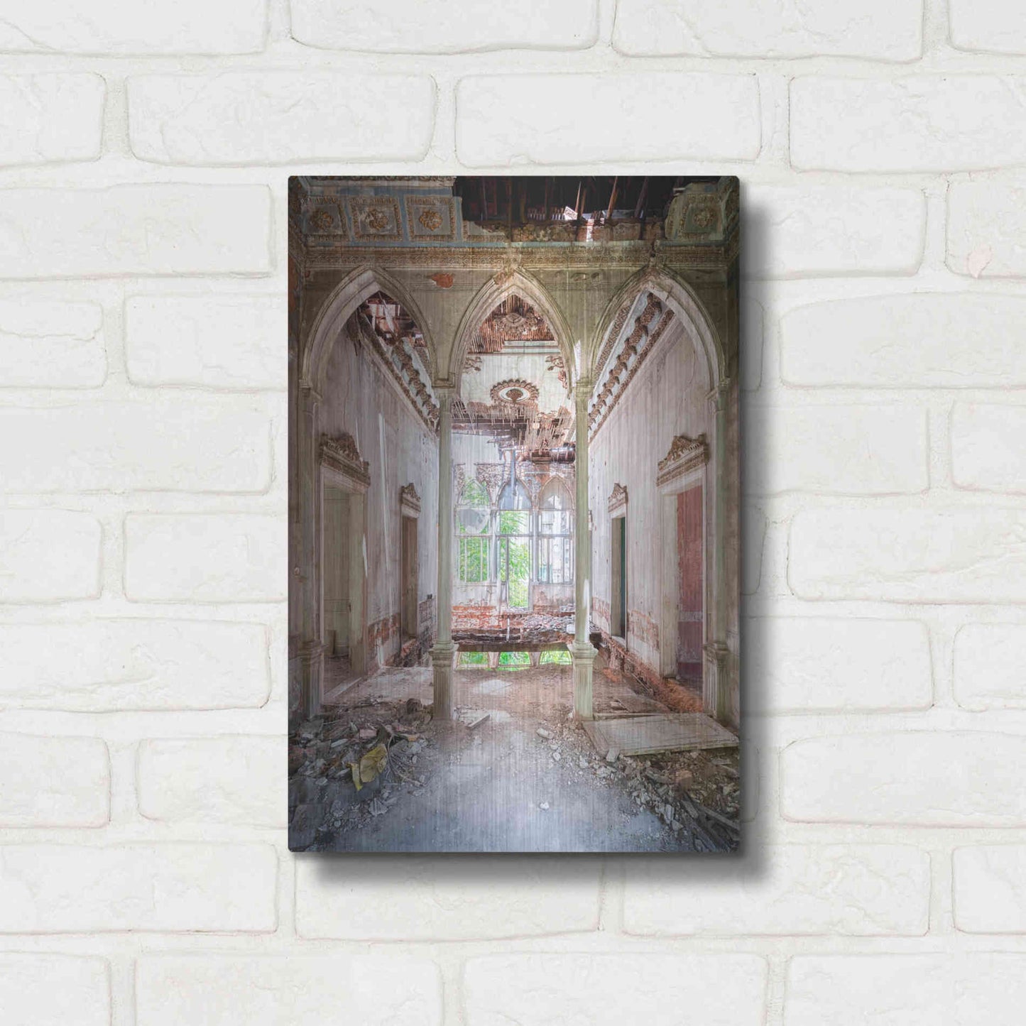 Luxe Metal Art 'Damaged Palace' by Roman Robroek Metal Wall Art,12x16