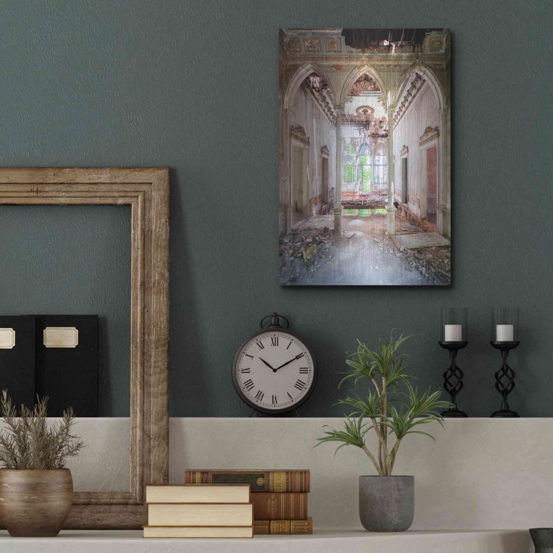 Luxe Metal Art 'Damaged Palace' by Roman Robroek Metal Wall Art,12x16