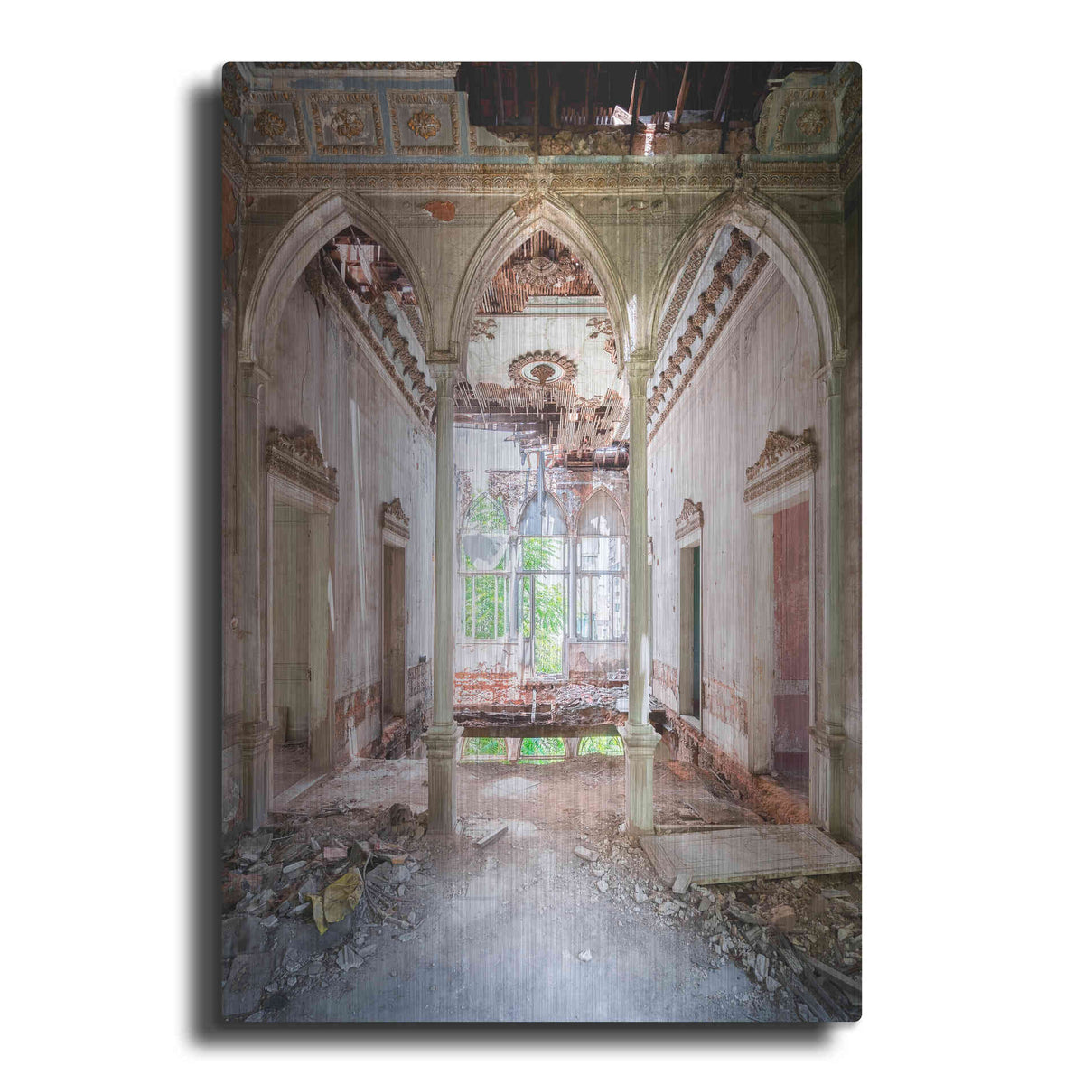 Luxe Metal Art 'Damaged Palace' by Roman Robroek Metal Wall Art