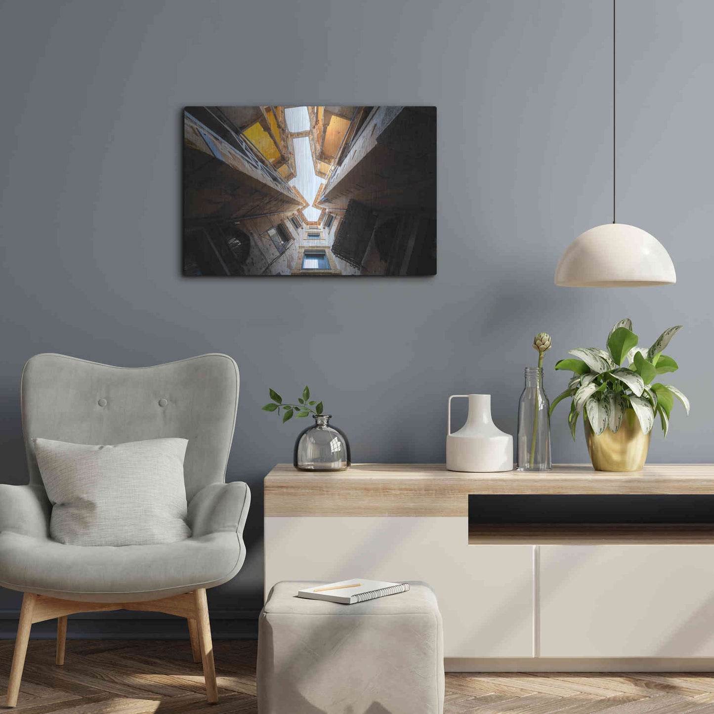 Luxe Metal Art 'Beit Beirut' by Roman Robroek Metal Wall Art,24x16