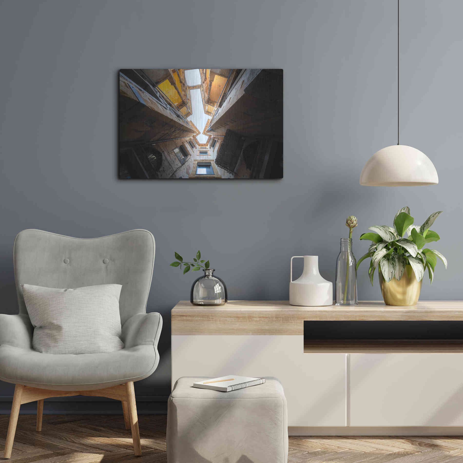 Luxe Metal Art 'Beit Beirut' by Roman Robroek Metal Wall Art,24x16