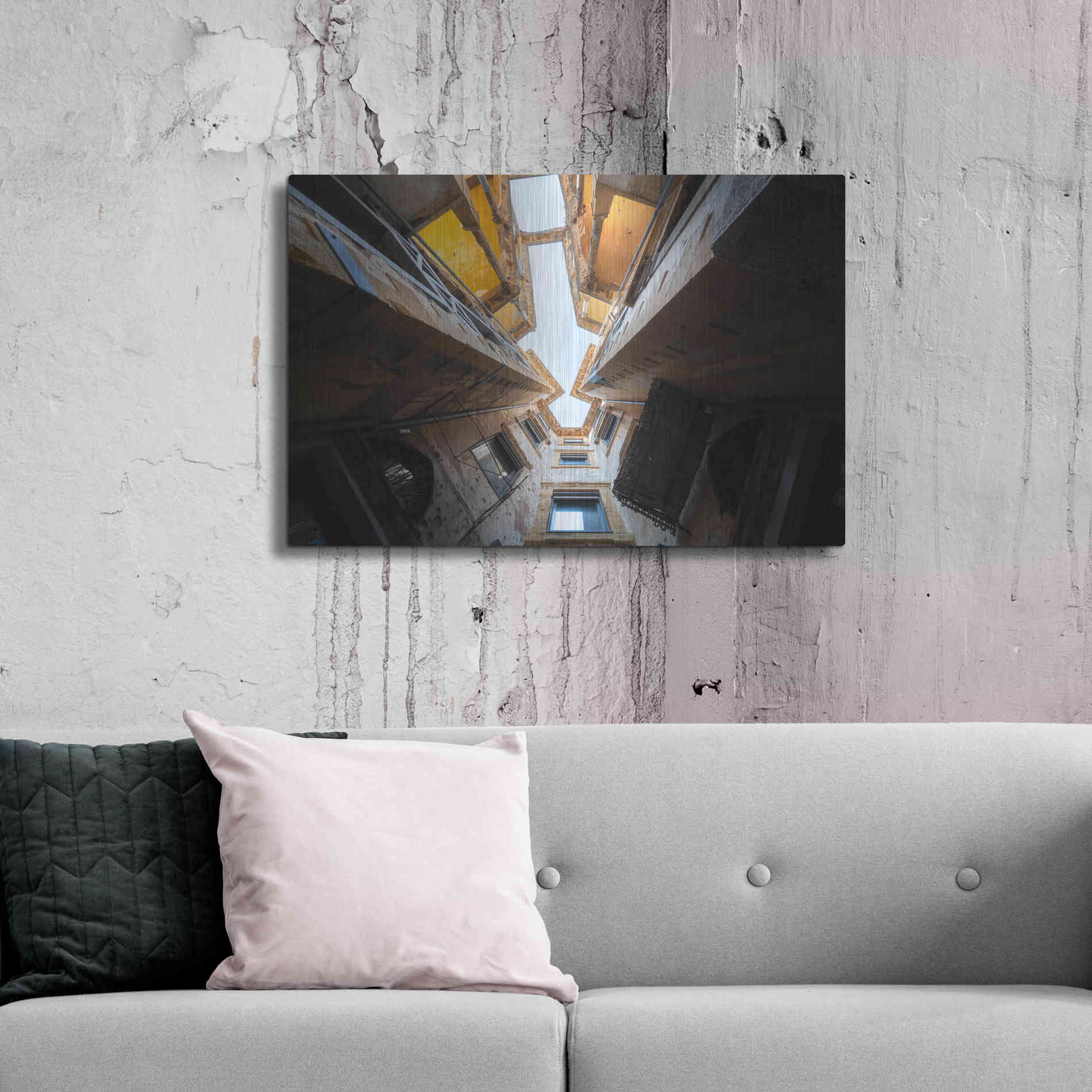 Luxe Metal Art 'Beit Beirut' by Roman Robroek Metal Wall Art,36x24