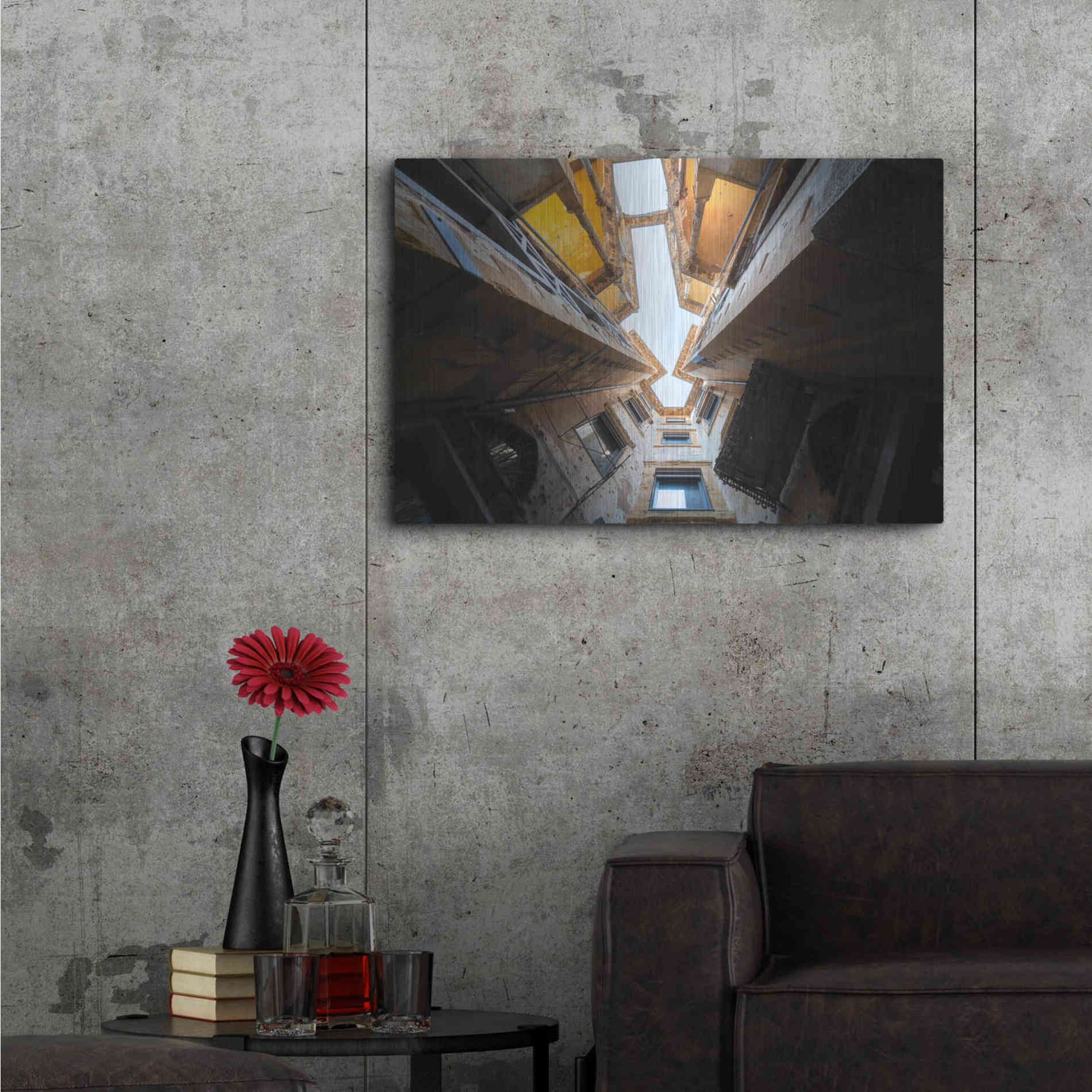 Luxe Metal Art 'Beit Beirut' by Roman Robroek Metal Wall Art,36x24