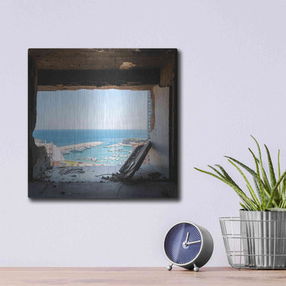 Luxe Metal Art 'Broken Sea View' by Roman Robroek Metal Wall Art,12x12