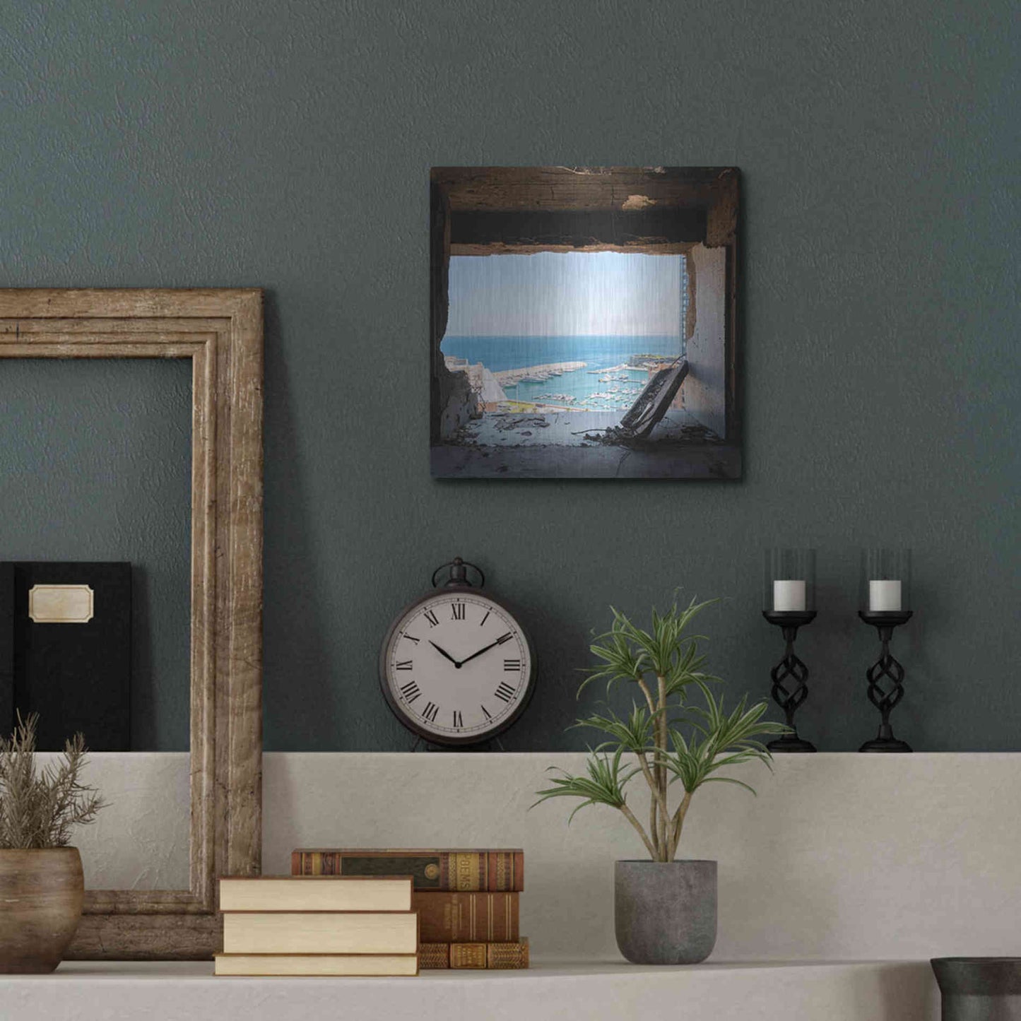 Luxe Metal Art 'Broken Sea View' by Roman Robroek Metal Wall Art,12x12