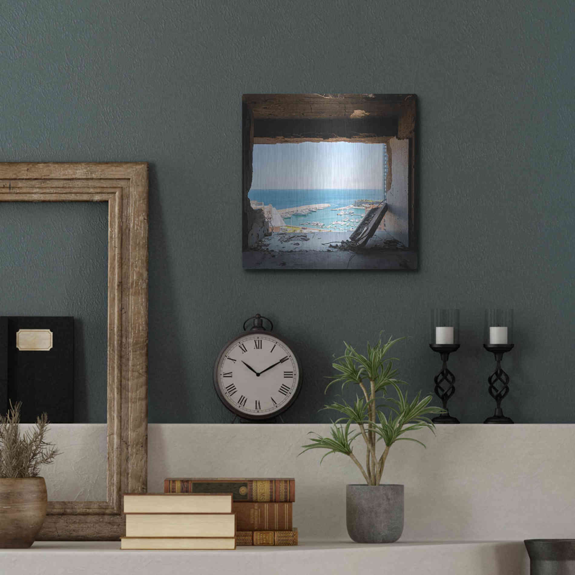 Luxe Metal Art 'Broken Sea View' by Roman Robroek Metal Wall Art,12x12