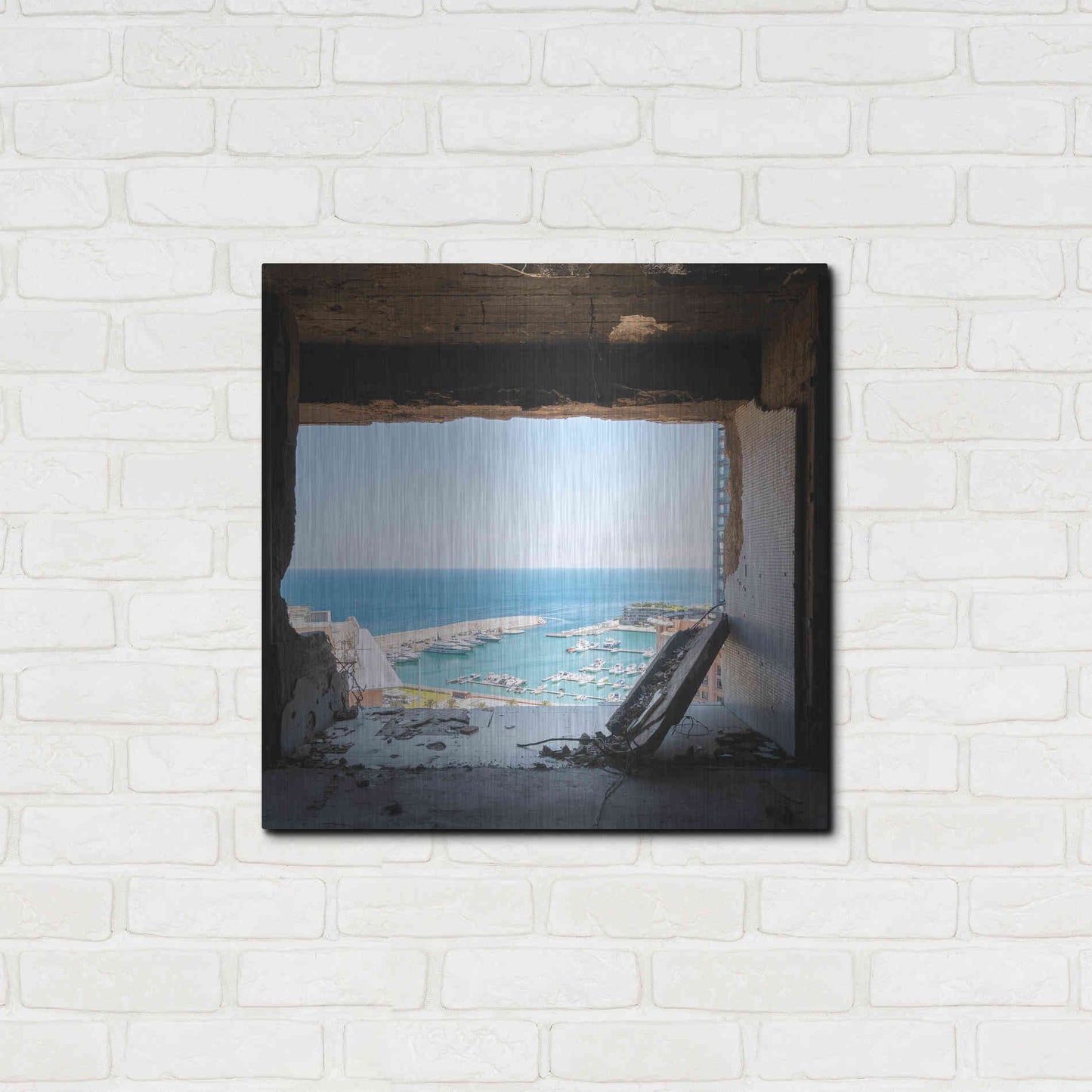 Luxe Metal Art 'Broken Sea View' by Roman Robroek Metal Wall Art,24x24