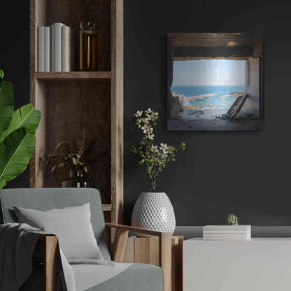 Luxe Metal Art 'Broken Sea View' by Roman Robroek Metal Wall Art,24x24