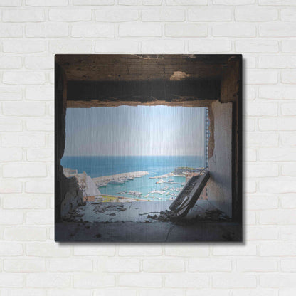 Luxe Metal Art 'Broken Sea View' by Roman Robroek Metal Wall Art,36x36