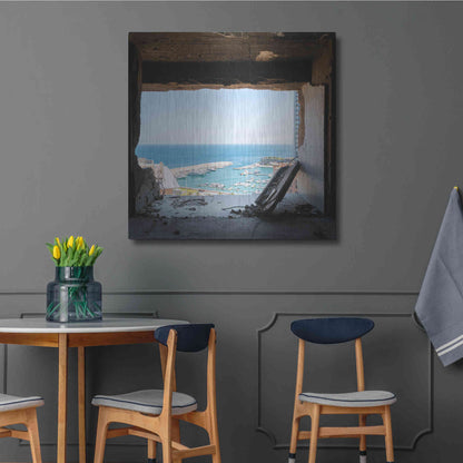 Luxe Metal Art 'Broken Sea View' by Roman Robroek Metal Wall Art,36x36