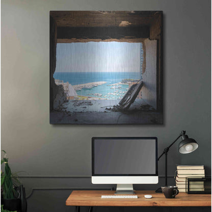 Luxe Metal Art 'Broken Sea View' by Roman Robroek Metal Wall Art,36x36
