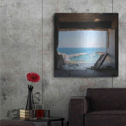 Luxe Metal Art 'Broken Sea View' by Roman Robroek Metal Wall Art,36x36