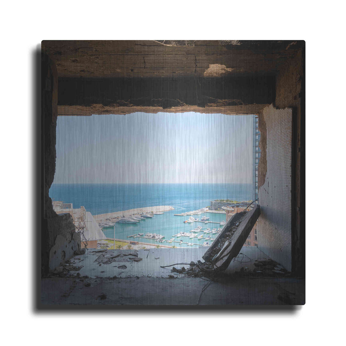 Luxe Metal Art 'Broken Sea View' by Roman Robroek Metal Wall Art