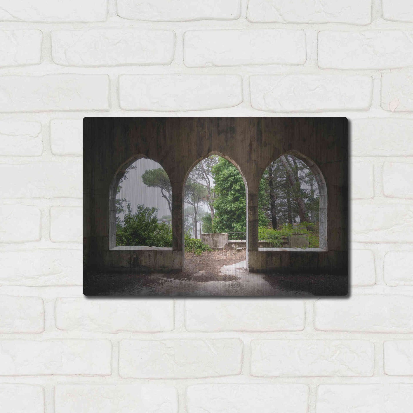 Luxe Metal Art 'Tripple Arches' by Roman Robroek Metal Wall Art,16x12