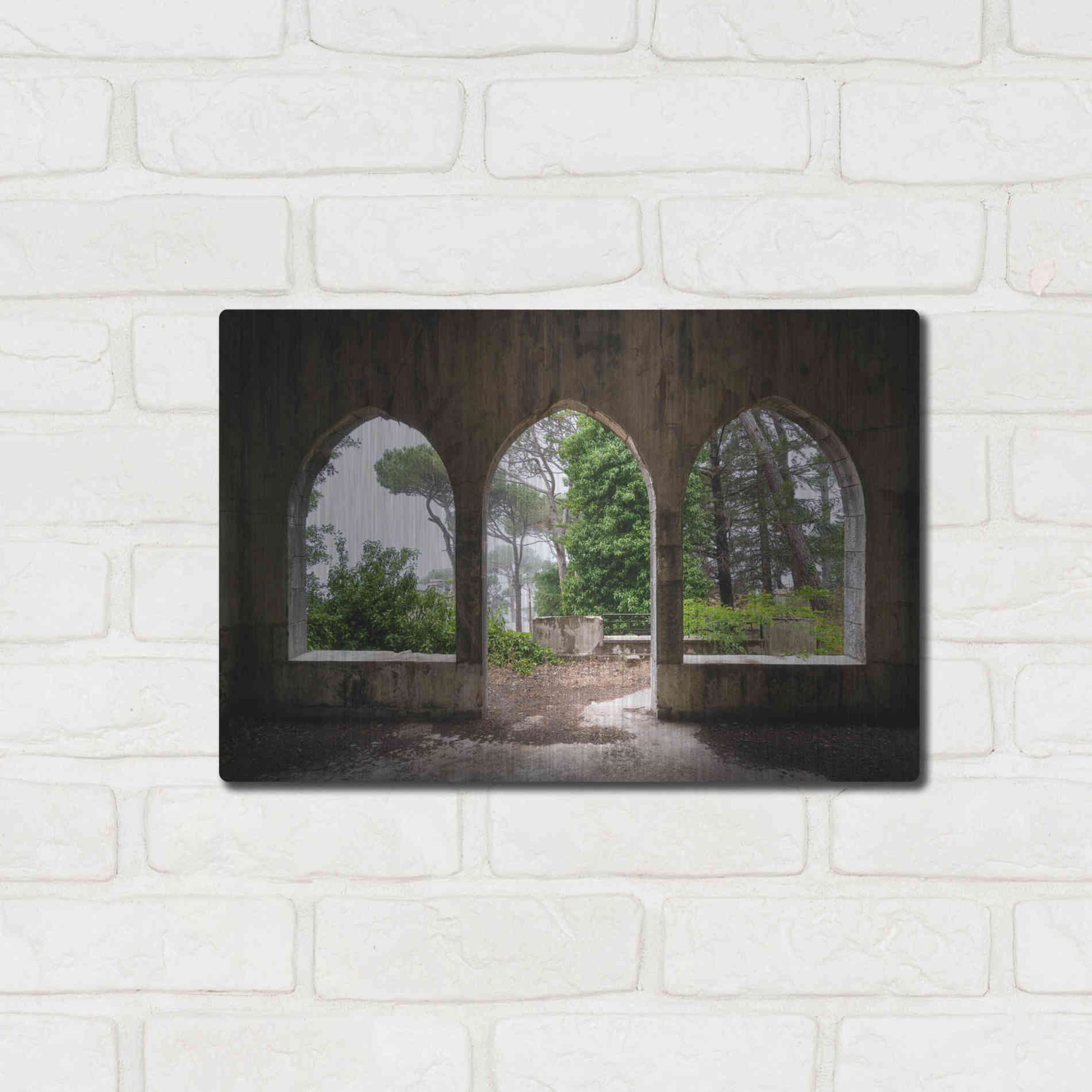 Luxe Metal Art 'Tripple Arches' by Roman Robroek Metal Wall Art,16x12