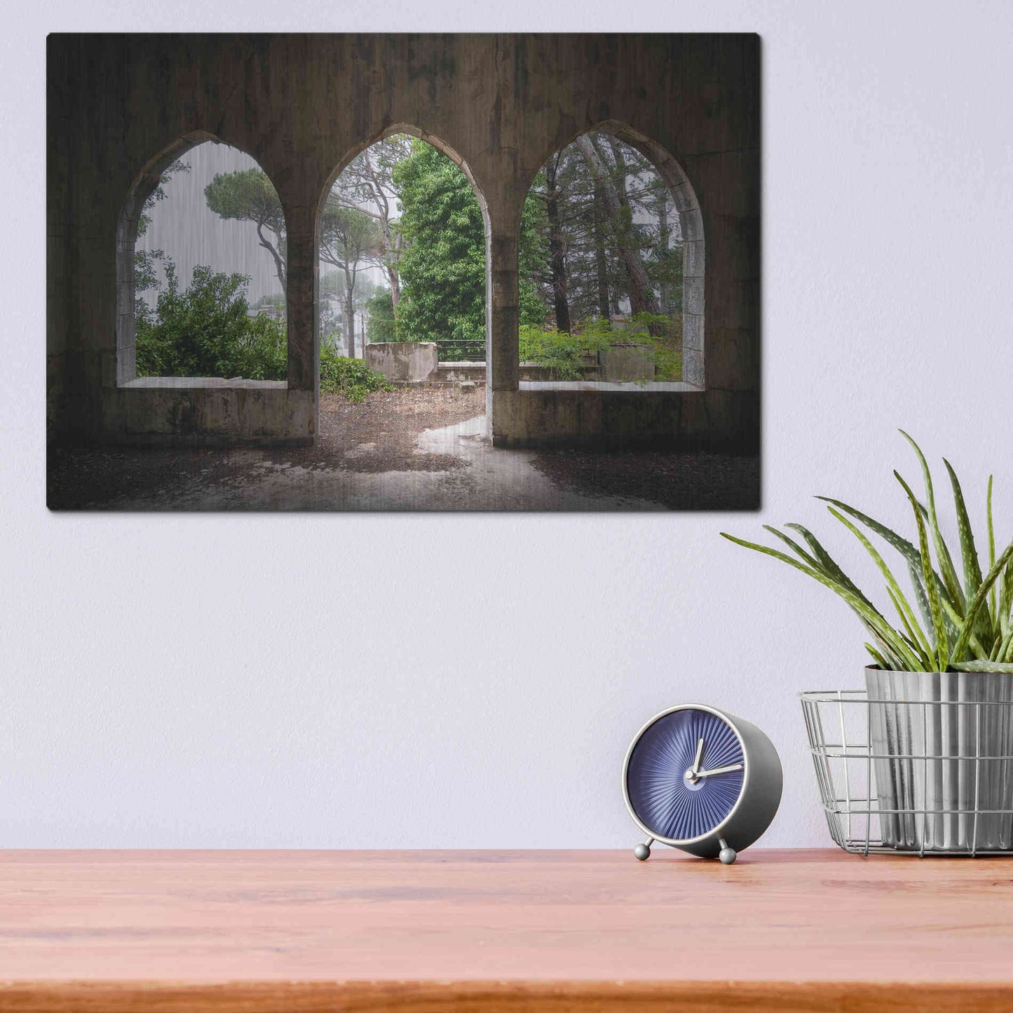 Luxe Metal Art 'Tripple Arches' by Roman Robroek Metal Wall Art,16x12