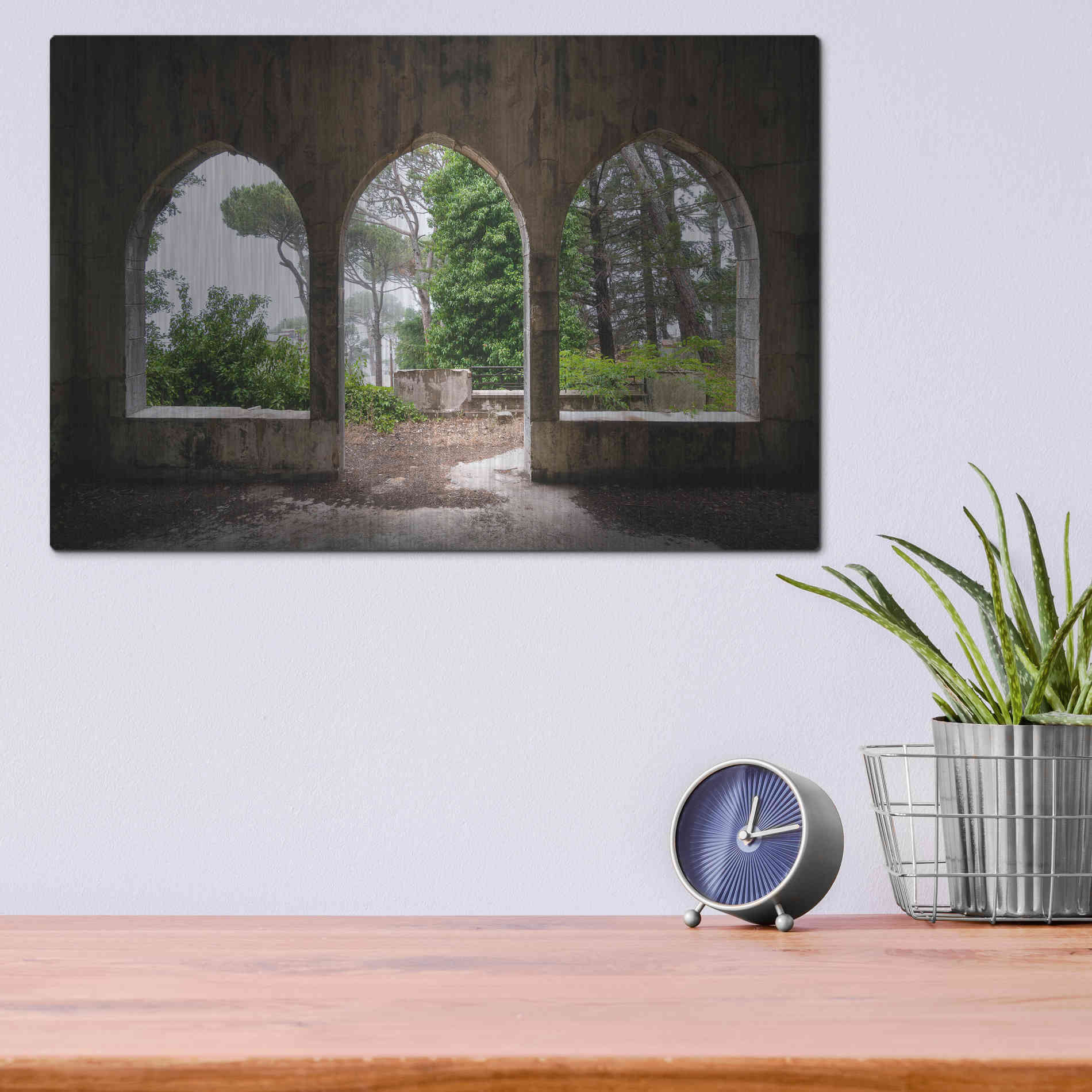 Luxe Metal Art 'Tripple Arches' by Roman Robroek Metal Wall Art,16x12