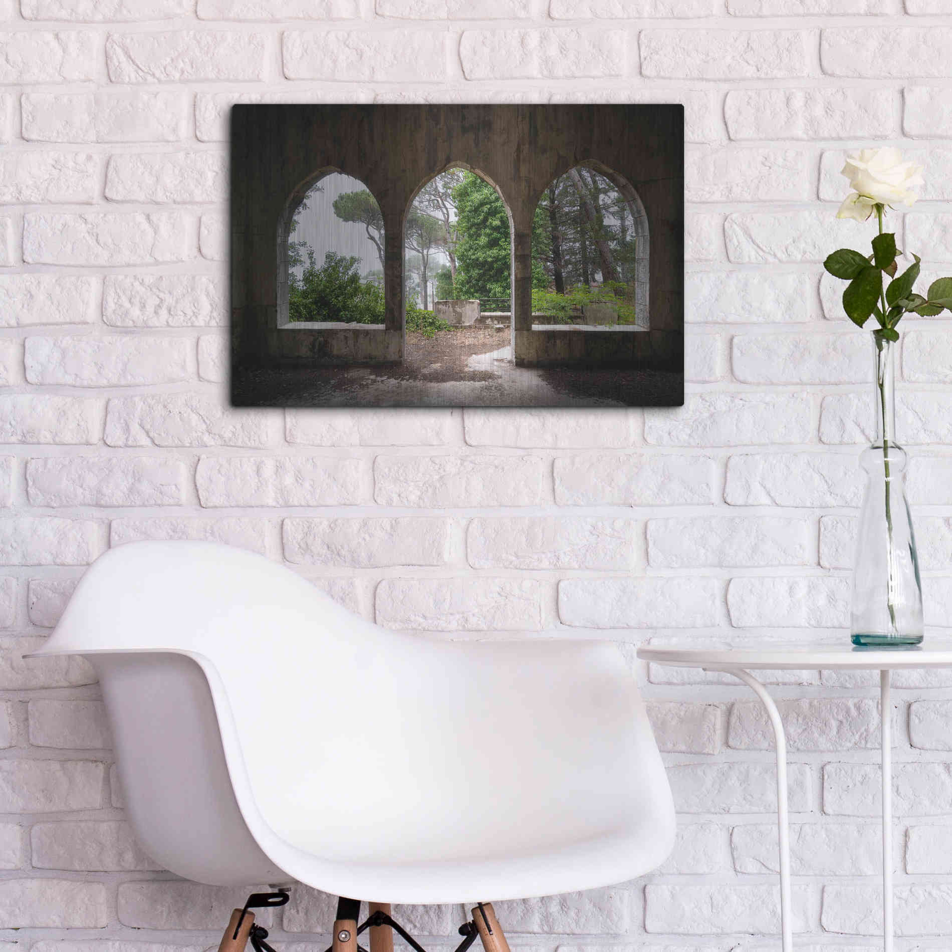 Luxe Metal Art 'Tripple Arches' by Roman Robroek Metal Wall Art,24x16