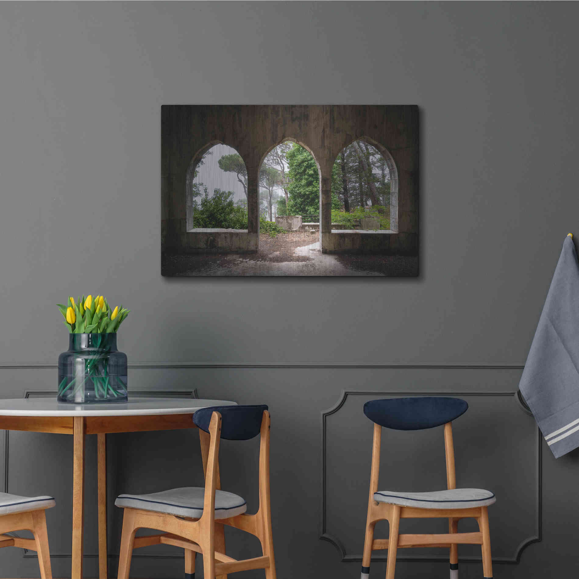 Luxe Metal Art 'Tripple Arches' by Roman Robroek Metal Wall Art,36x24