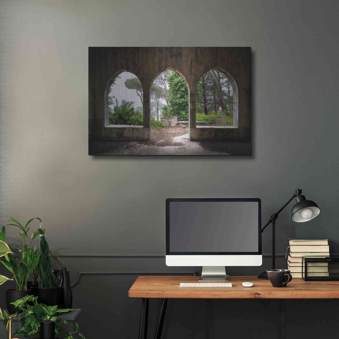 Luxe Metal Art 'Tripple Arches' by Roman Robroek Metal Wall Art,36x24