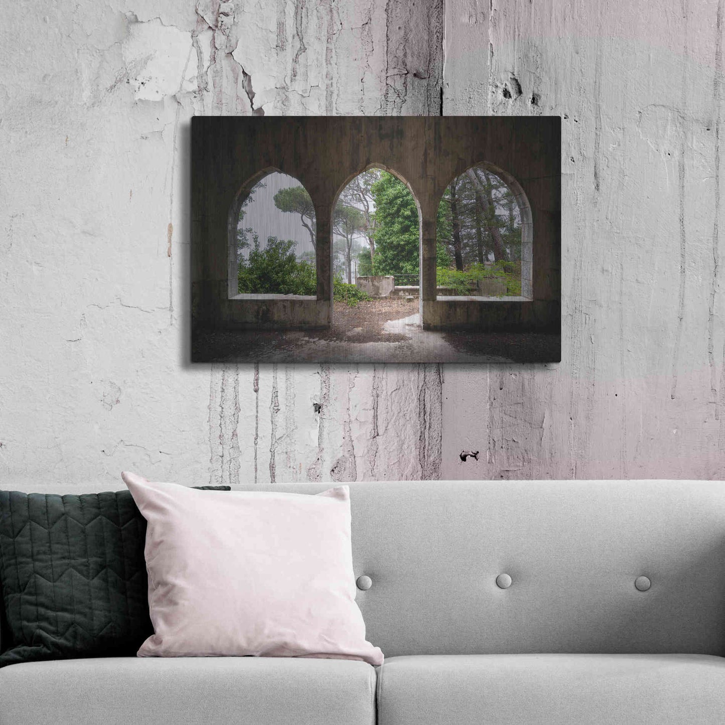 Luxe Metal Art 'Tripple Arches' by Roman Robroek Metal Wall Art,36x24