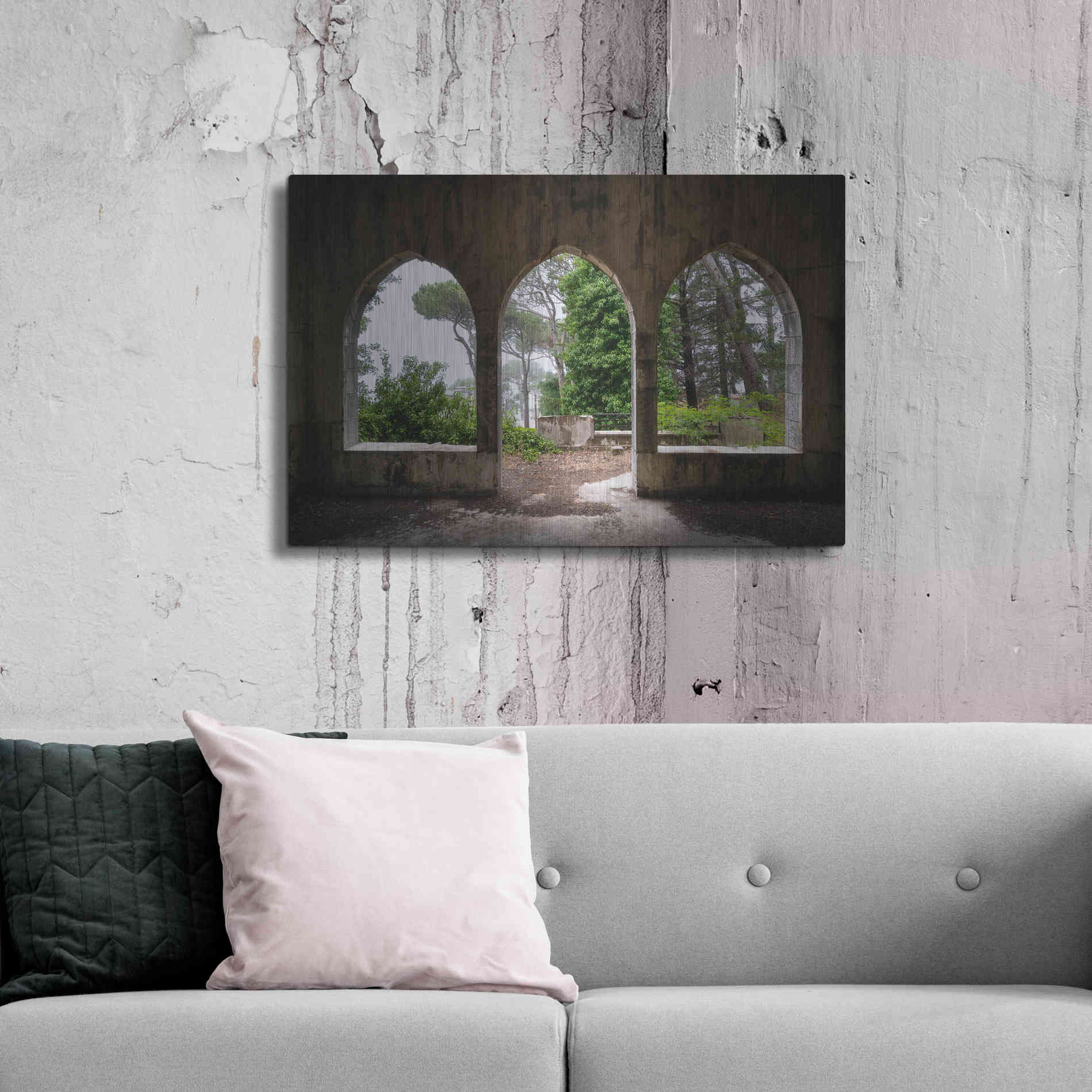 Luxe Metal Art 'Tripple Arches' by Roman Robroek Metal Wall Art,36x24