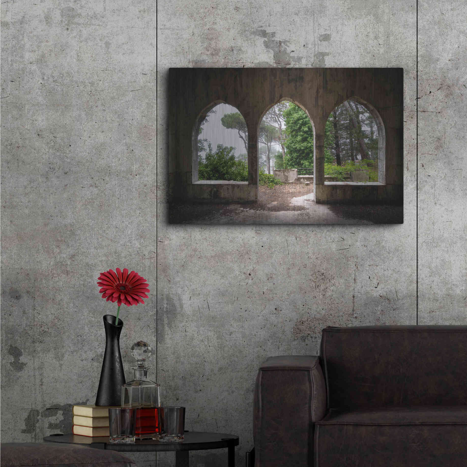 Luxe Metal Art 'Tripple Arches' by Roman Robroek Metal Wall Art,36x24