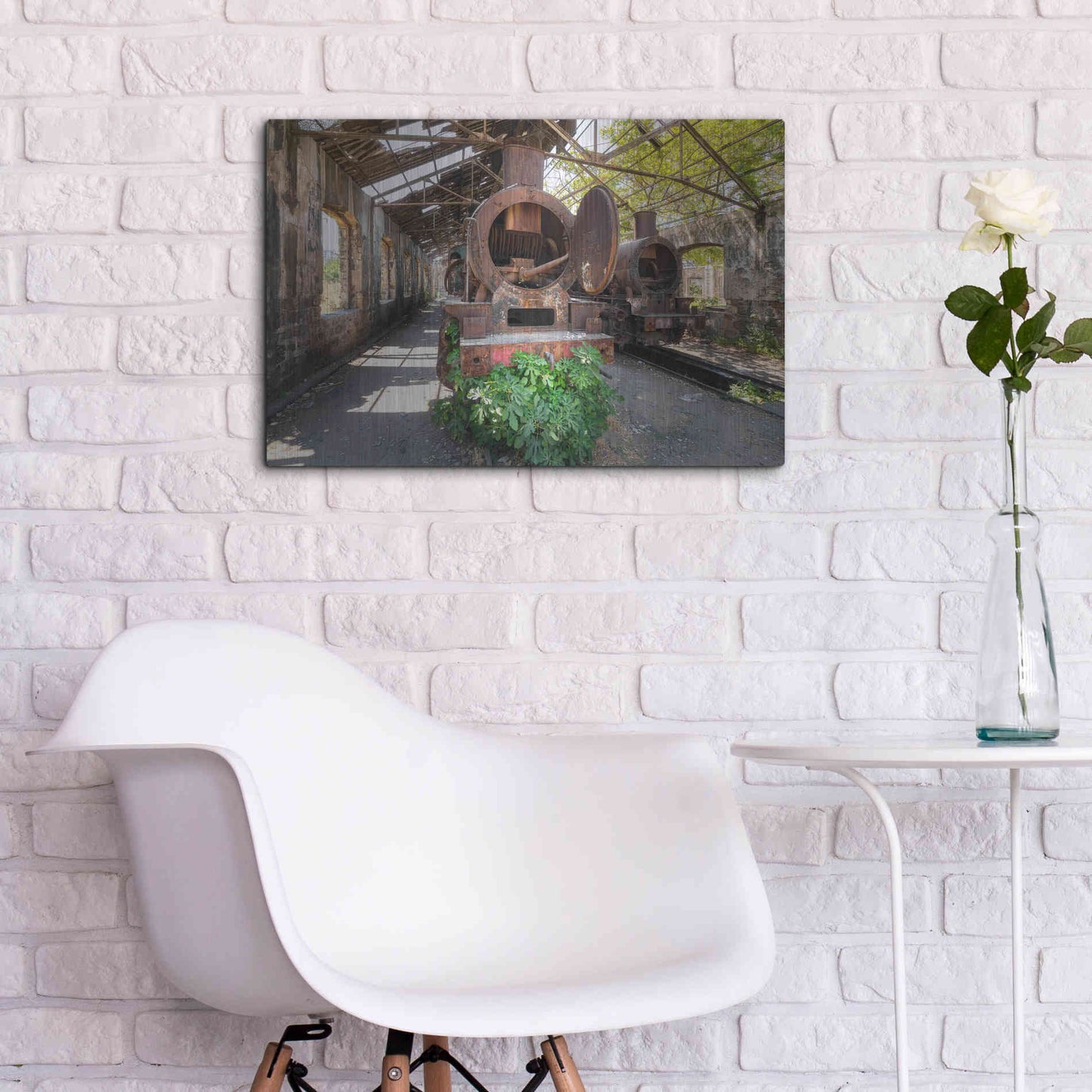 Luxe Metal Art 'Abandoned Trail' by Roman Robroek Metal Wall Art,24x16