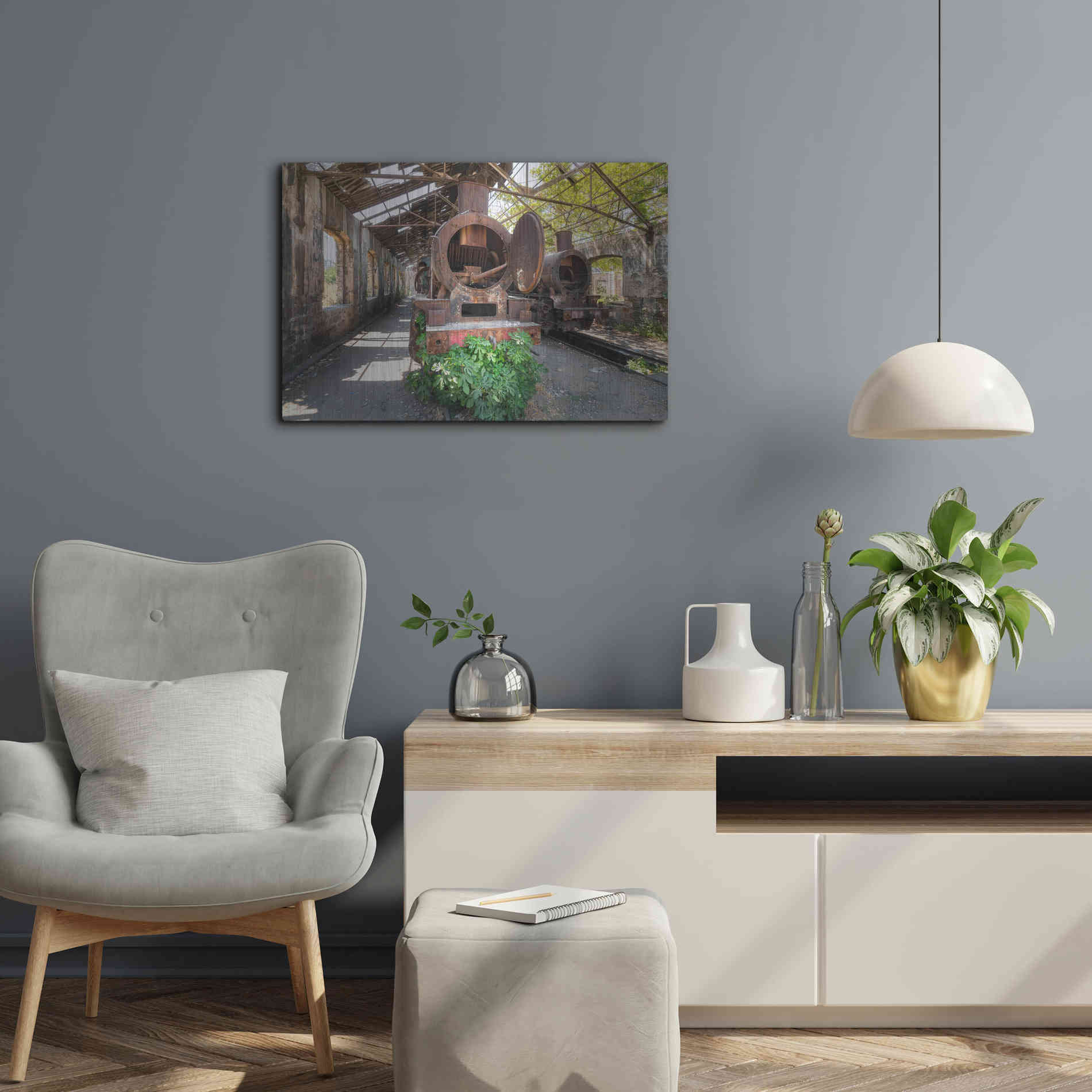 Luxe Metal Art 'Abandoned Trail' by Roman Robroek Metal Wall Art,24x16