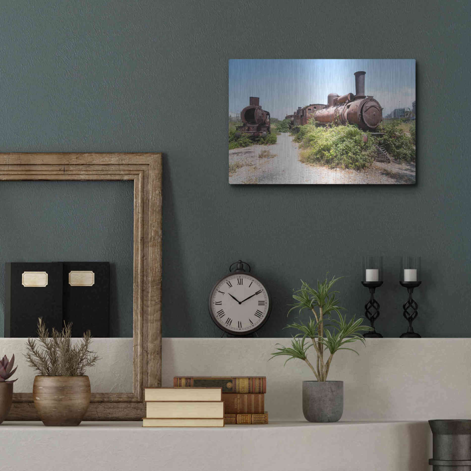 Luxe Metal Art 'Train Heritage' by Roman Robroek Metal Wall Art,16x12