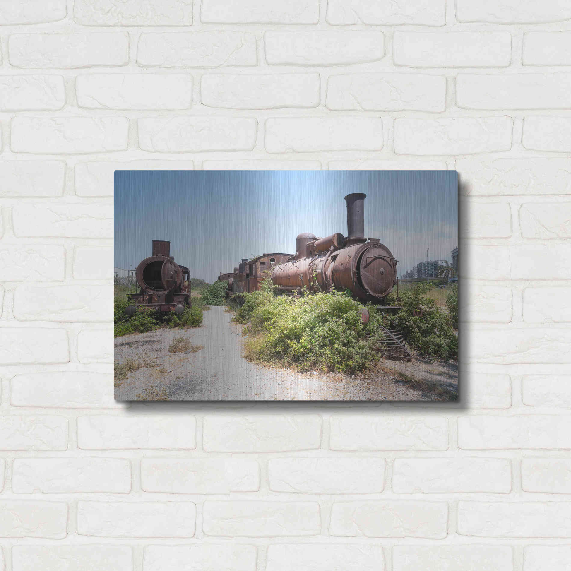 Luxe Metal Art 'Train Heritage' by Roman Robroek Metal Wall Art,24x16
