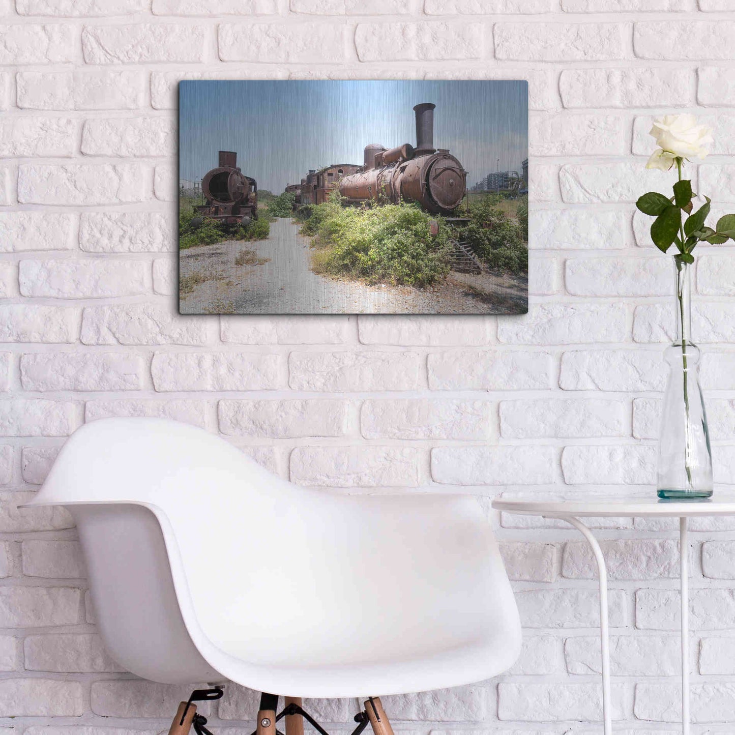 Luxe Metal Art 'Train Heritage' by Roman Robroek Metal Wall Art,24x16