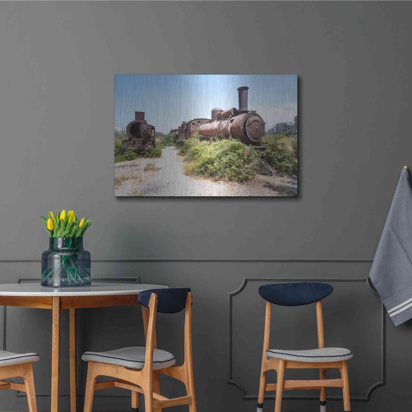 Luxe Metal Art 'Train Heritage' by Roman Robroek Metal Wall Art,36x24