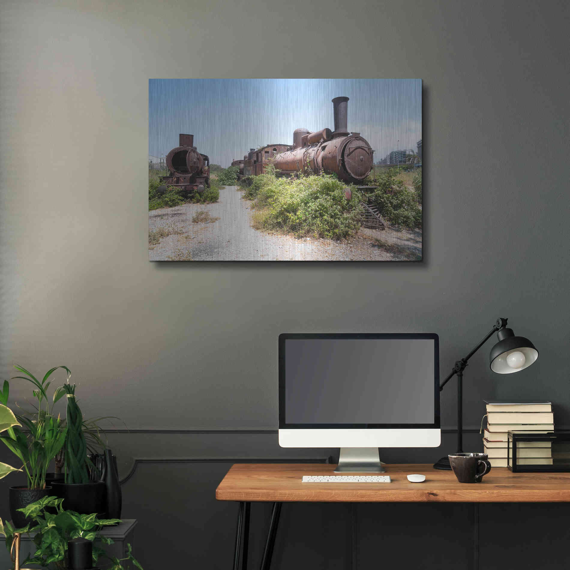 Luxe Metal Art 'Train Heritage' by Roman Robroek Metal Wall Art,36x24