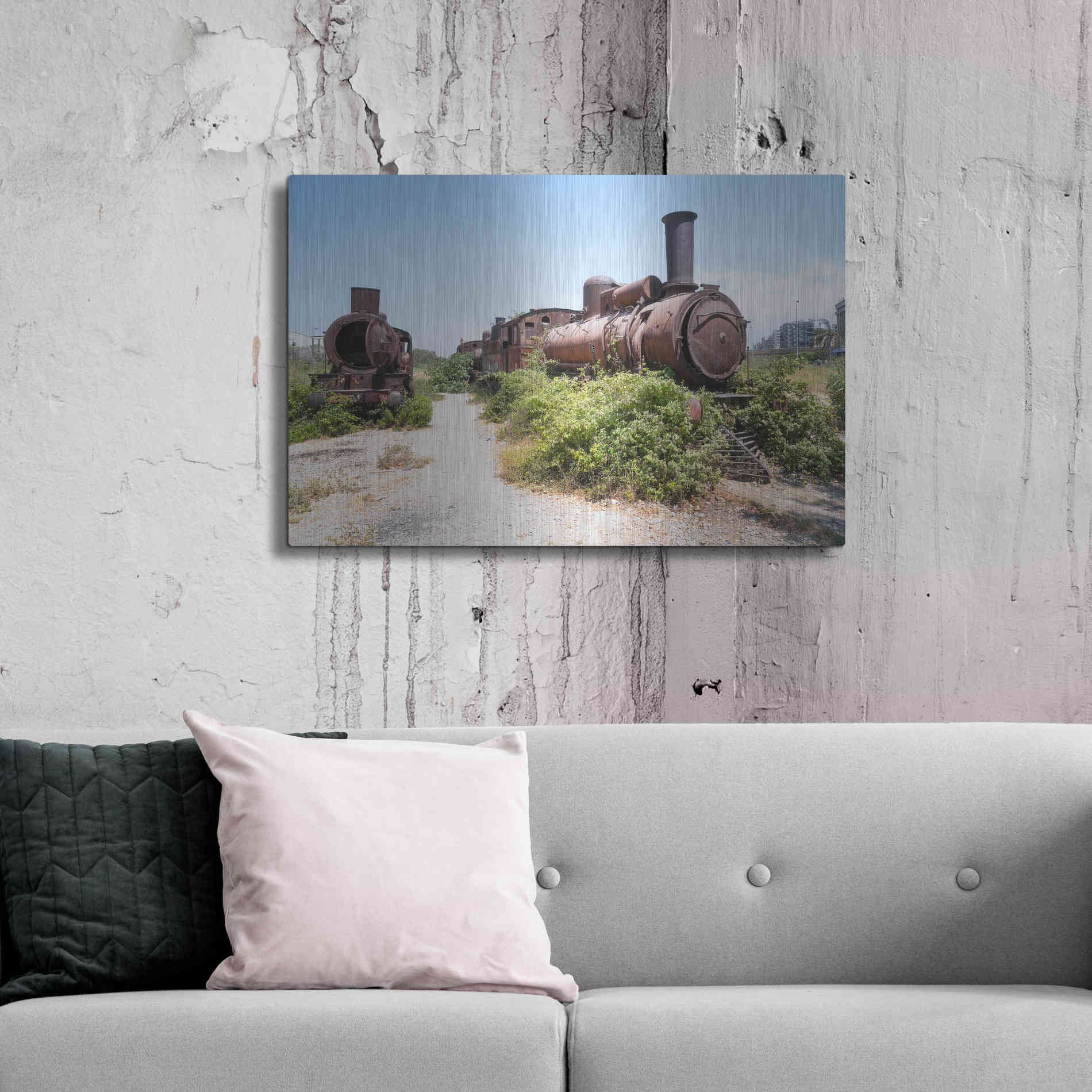 Luxe Metal Art 'Train Heritage' by Roman Robroek Metal Wall Art,36x24