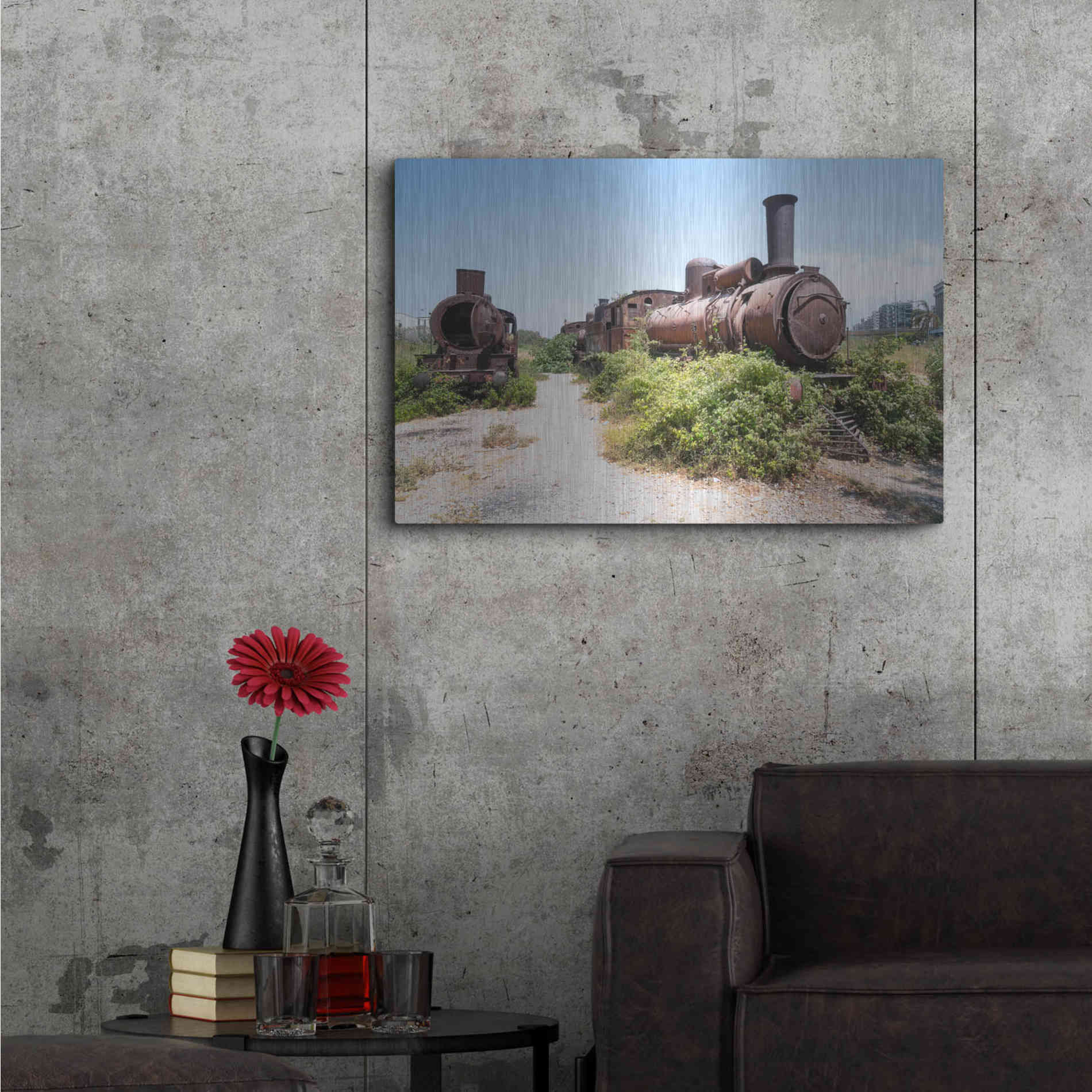 Luxe Metal Art 'Train Heritage' by Roman Robroek Metal Wall Art,36x24