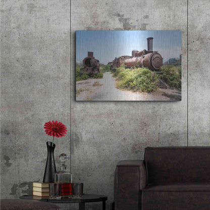 Luxe Metal Art 'Train Heritage' by Roman Robroek Metal Wall Art,36x24