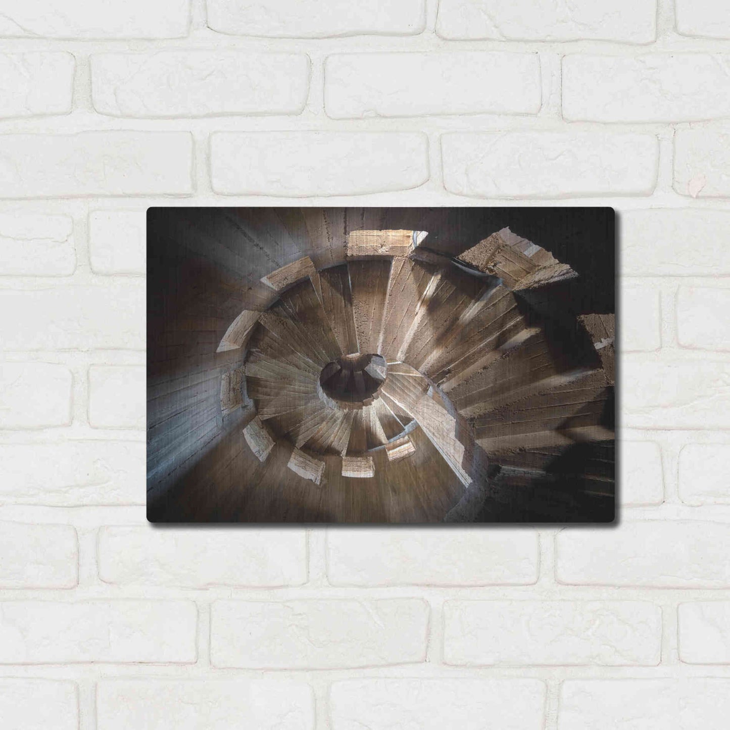 Luxe Metal Art 'Shadow In The Staircase' by Roman Robroek Metal Wall Art,16x12