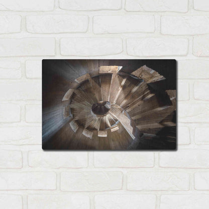 Luxe Metal Art 'Shadow In The Staircase' by Roman Robroek Metal Wall Art,16x12
