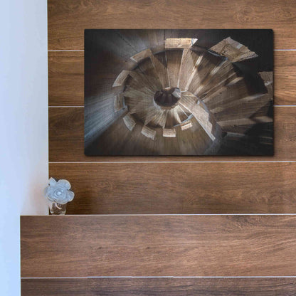 Luxe Metal Art 'Shadow In The Staircase' by Roman Robroek Metal Wall Art,16x12