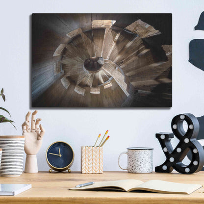 Luxe Metal Art 'Shadow In The Staircase' by Roman Robroek Metal Wall Art,16x12