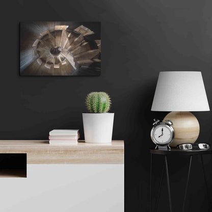 Luxe Metal Art 'Shadow In The Staircase' by Roman Robroek Metal Wall Art,24x16