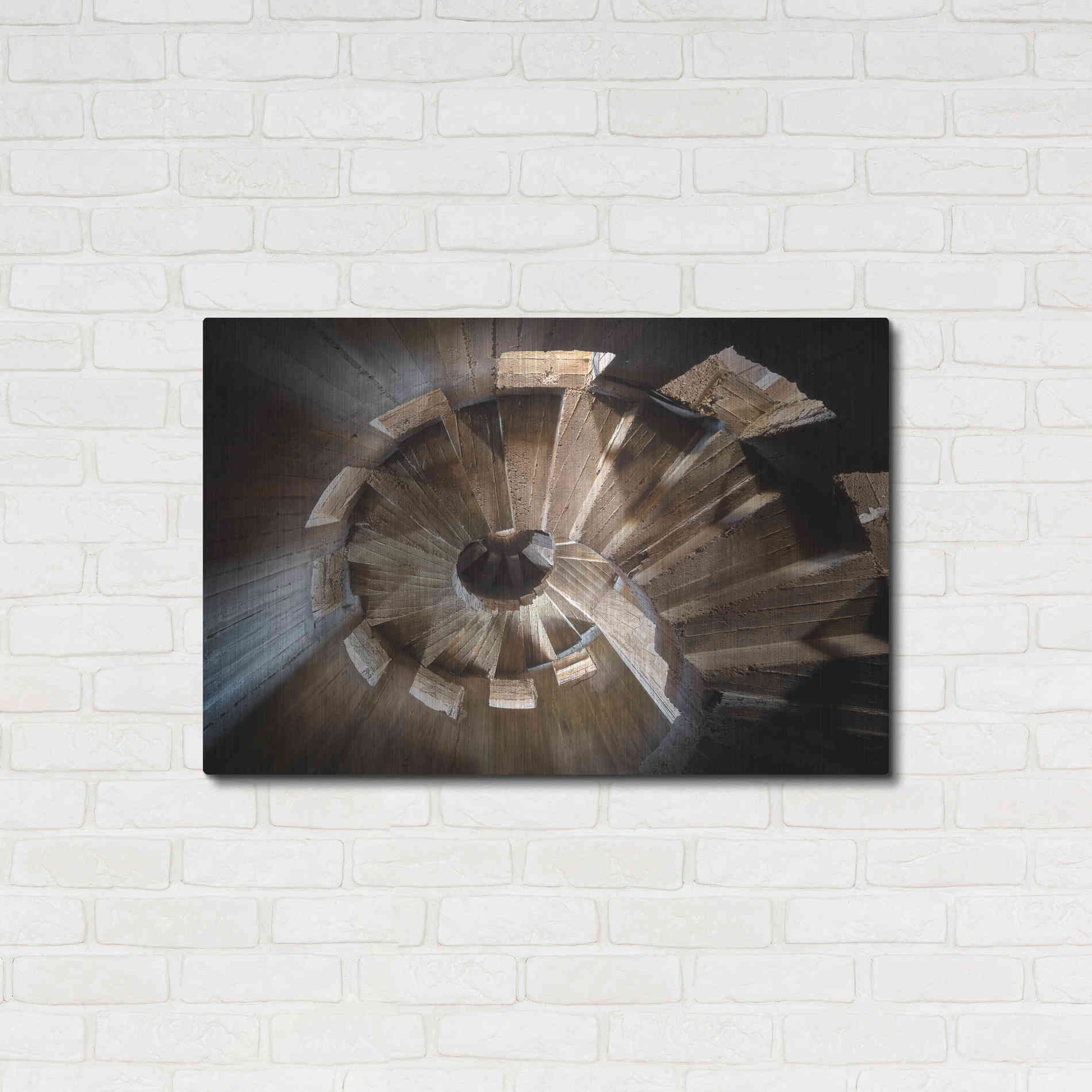 Luxe Metal Art 'Shadow In The Staircase' by Roman Robroek Metal Wall Art,36x24