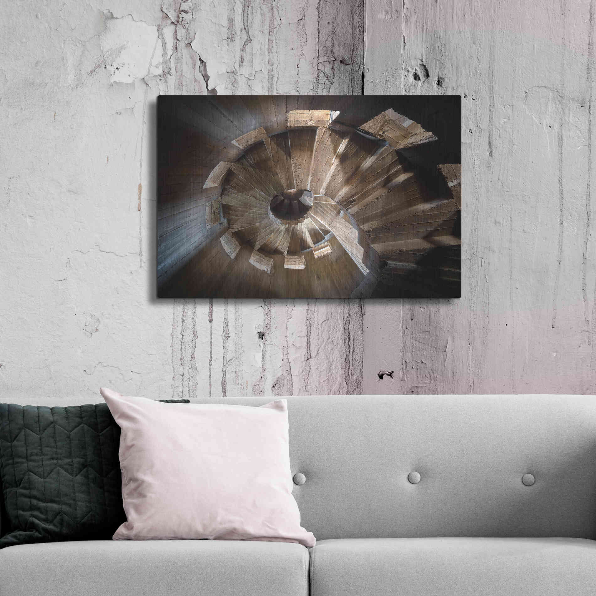 Luxe Metal Art 'Shadow In The Staircase' by Roman Robroek Metal Wall Art,36x24
