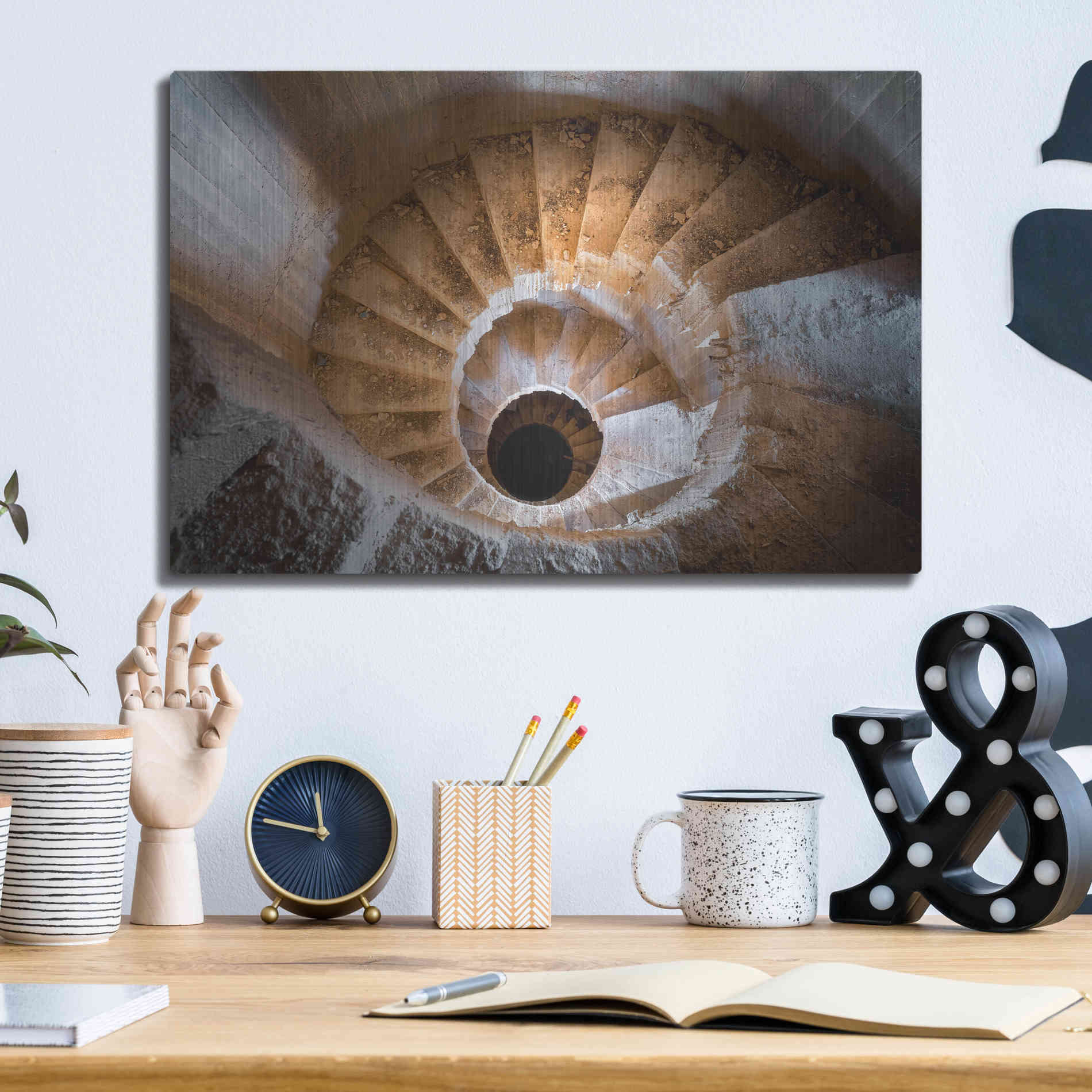 Luxe Metal Art 'Eye Staircase' by Roman Robroek Metal Wall Art,16x12