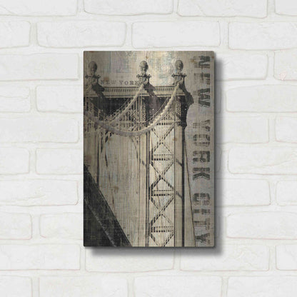 Luxe Metal Art 'Vintage NY Manhattan Bridge' by Michael Mullan, Metal Wall Art,12x16