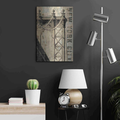 Luxe Metal Art 'Vintage NY Manhattan Bridge' by Michael Mullan, Metal Wall Art,16x24
