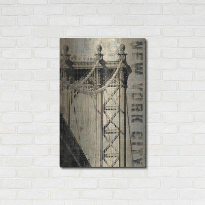 Luxe Metal Art 'Vintage NY Manhattan Bridge' by Michael Mullan, Metal Wall Art,24x36